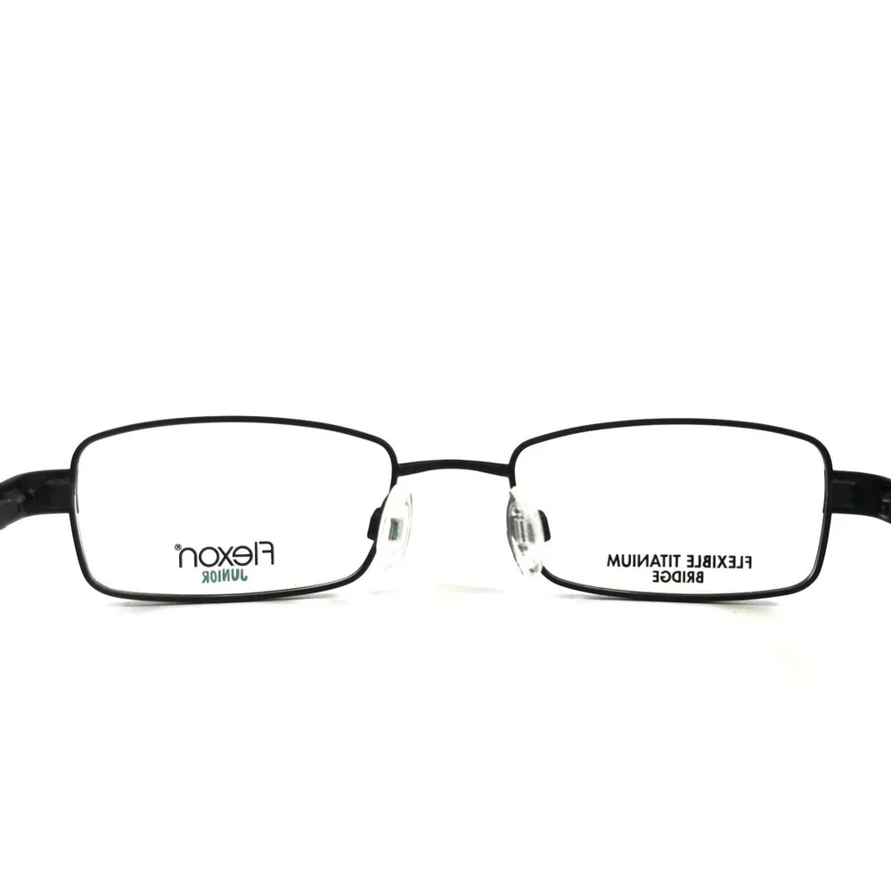 Flexon Kids Eyeglasses Frame SATURN 001 Black Green Rectangle Wire Rim 48-18-135